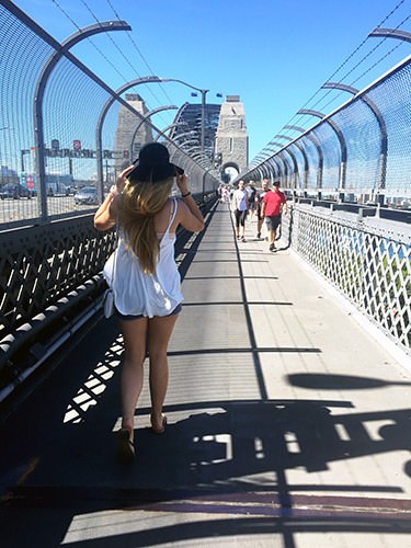 Walking across the Sydney Harbour Bridge