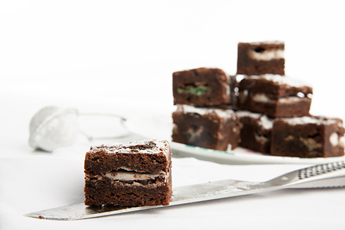 Choc Mint Brownie Squares