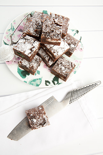 Choc Minty Brownie Squares