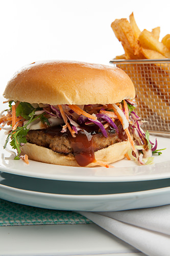 Pork Brioche Burger & Steak House Battered Fries Pork Brioche Burger & Steak House Battered Fries