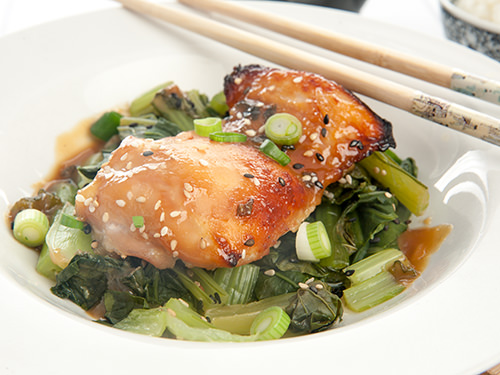 Miso Glazed Chicken w Asian Greens Miso Glazed Chicken w Asian Greens
