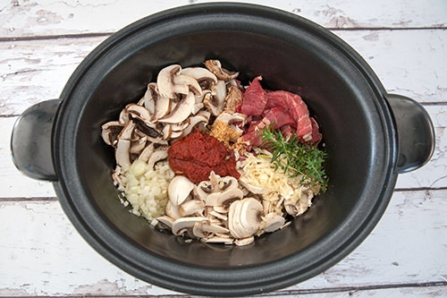 Ingredients for Slow Cooked Beef Stroganoff Recipe