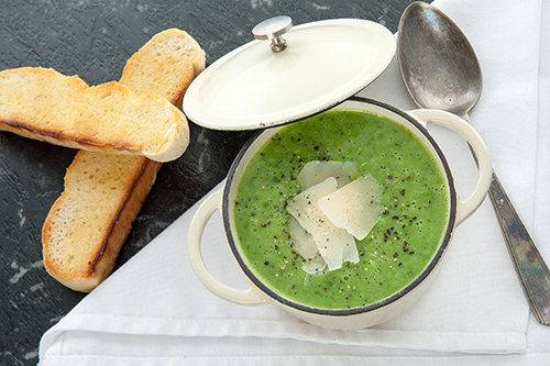 Pesto Pea Soup Feature Image