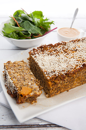 Vegetarian Lentil Loaf with Pumpkin and Quinoa