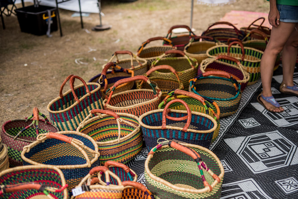 hand made baskets at Pottsville Market hand made baskets at Pottsville Market