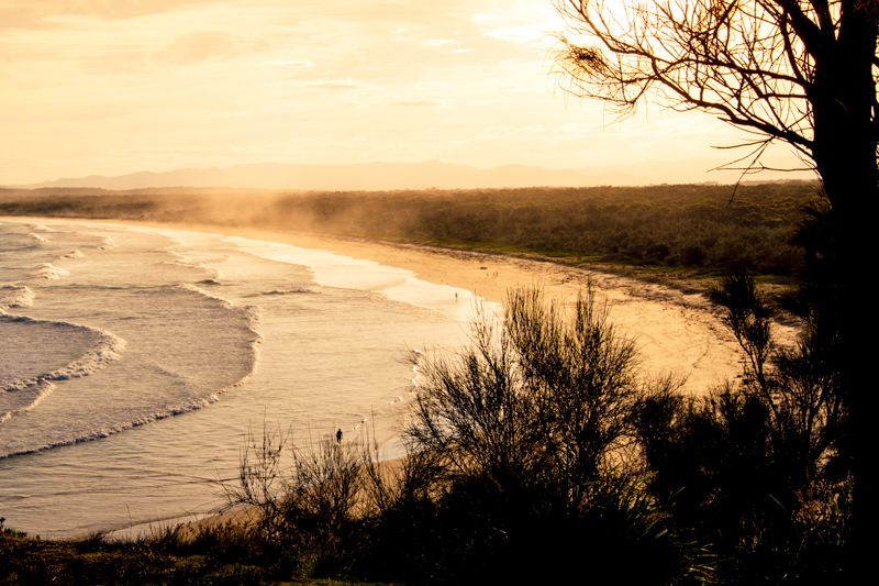Sunset at South Broulee Beach from the lookout.