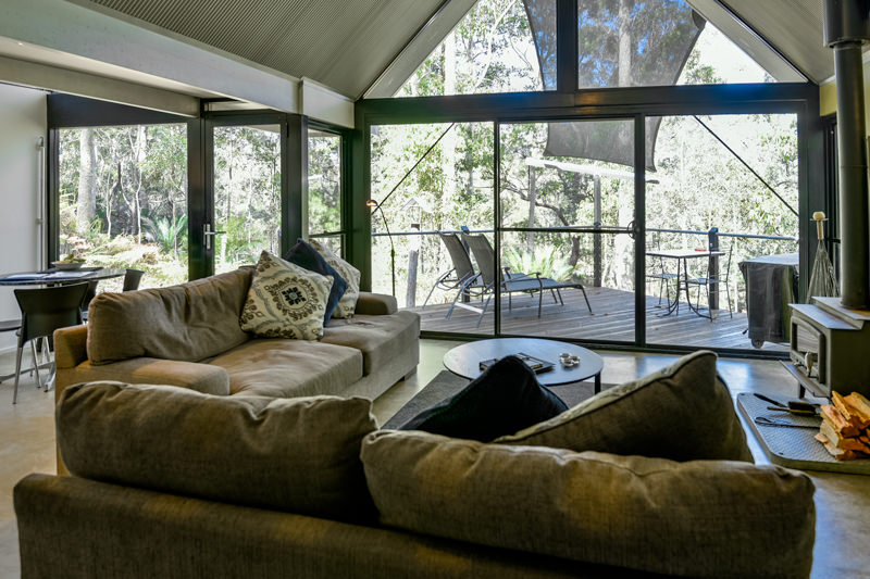 Inside of cabin at tThe Bower Broulee