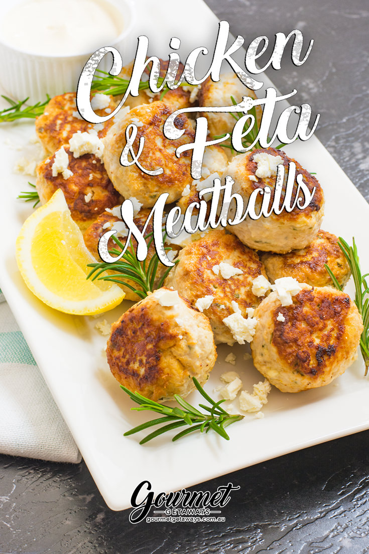 Chicken and Feta Meatballs with lemon