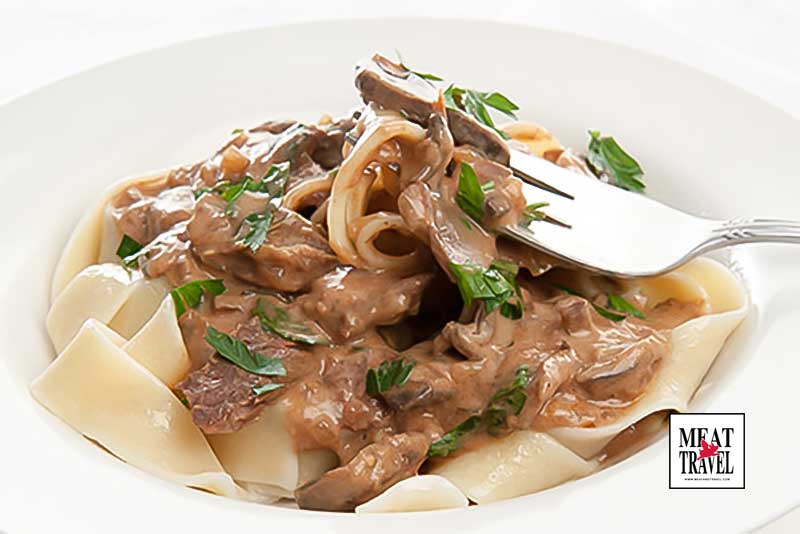 slow cooked beef stroganoff