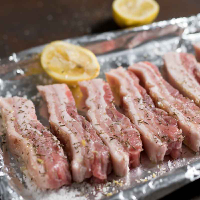 Ingredients for Lemon Herb Pork Belly Spare Ribs